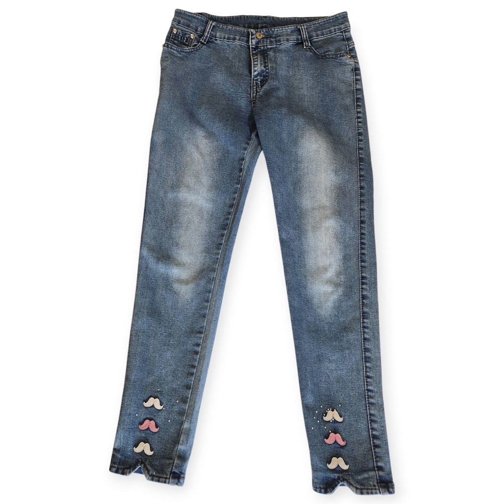 Vintage Disihao Moustache/Bling Skinny Jeans Size 32